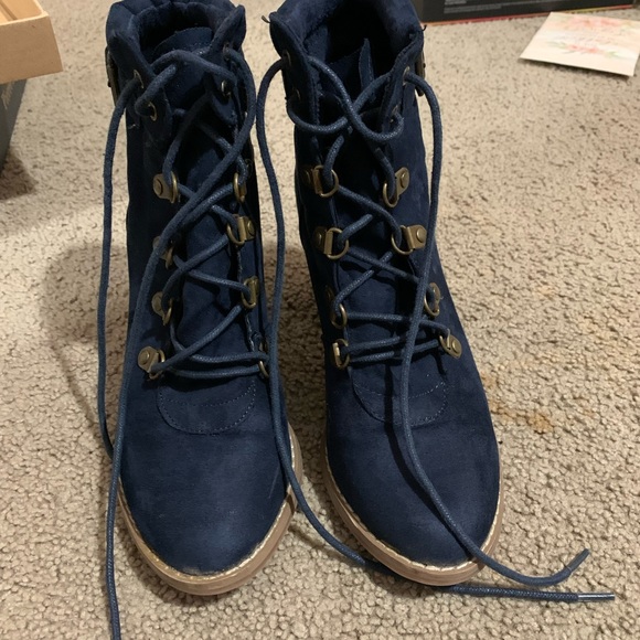 Cato Shoes Cato Navy Blue Boots Poshmark